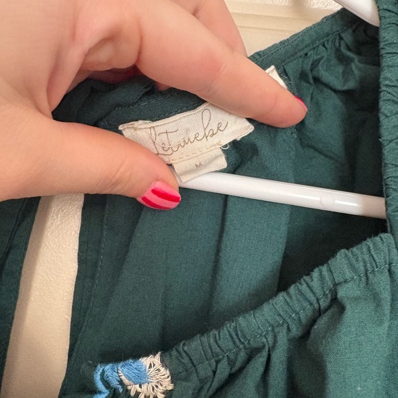 Anthropologie Green Embroidered Dress - Picture 2 of 3